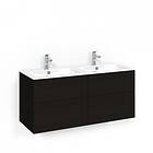Macro Design Tvättställsskåp Crown Frame med Dubbelt Kom 120x45D Sv.Ek Fr L14 FSK120SFL14