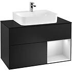 Villeroy & Boch Tvättställsskåp Finion med 2 Lådor Hylla och Bänkskiva för Centrerat F122MTPD
