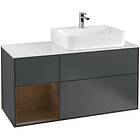 Villeroy & Boch Tvättställsskåp Finion med 3 Lådor Hylla och Bänkskiva för Ocentrerat G141GNHG