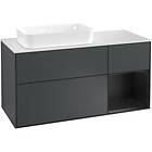 Villeroy & Boch Tvättställsskåp Finion med 3 Lådor Hylla och Bänkskiva för Ocentrerat Fristående F281PDHG