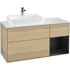 Villeroy & Boch Tvättställsskåp Finion med 3 Lådor Hylla och Bänkskiva för Ocentrerat Ytmonterat F401PDPC