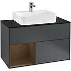 Villeroy & Boch Tvättställsskåp Finion med 2 Lådor Hylla och Bänkskiva för Centrerat G112GNHG