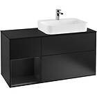 Villeroy & Boch Tvättställsskåp Finion med 3 Lådor Hylla och Bänkskiva för Ocentrerat Ytmonterat G392PDPD