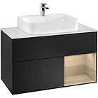 Villeroy & Boch Tvättställsskåp Finion med 2 Lådor Hylla och Bänkskiva för Centrerat F121PCPD