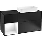 Villeroy & Boch Tvättställsskåp Finion med 3 Lådor Hylla och Bänkskiva för Ocentrerat Fristående G272GFPD