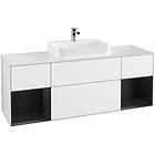 Villeroy & Boch Tvättställsskåp Finion med Två Hyllor och Bänkskiva för Ytmonterat F451PDGF