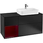Villeroy & Boch Tvättställsskåp Finion med 3 Lådor Hylla och Bänkskiva för Ocentrerat Ytmonterat F392HBPD