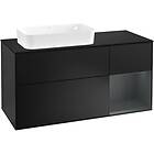 Villeroy & Boch Tvättställsskåp Finion med 3 Lådor Hylla och Bänkskiva för Ocentrerat Fristående F282HGPD
