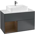 Villeroy & Boch Tvättställsskåp Finion med 2 Lådor Hylla och Bänkskiva för Centrerat G111GNHG