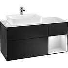 Villeroy & Boch Tvättställsskåp Finion med 3 Lådor Hylla och Bänkskiva för Ocentrerat Ytmonterat F401MTPD