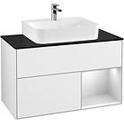 Villeroy & Boch Tvättställsskåp Finion med 2 Lådor Hylla och Bänkskiva för Centrerat F122MTGF