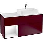 Villeroy & Boch Tvättställsskåp Finion med 3 Lådor Hylla och Bänkskiva för Ocentrerat Ytmonterat G391GFHB