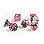 Pink, Clear, Black Resin Polyhedral Dice Set