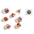 Sirius Dice Purple, Orange, Clear Polyhedral Dice Set
