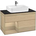 Villeroy & Boch Tvättställsskåp Finion med 2 Lådor Hylla och Bänkskiva för Centrerat G112PCPC