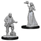 Pathfinder Deep Cuts Unpainted Miniatures (W3) Merchants Serving Girl and Merchant