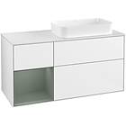 Villeroy & Boch Tvättställsskåp Finion med 3 Lådor Hylla och Bänkskiva för Ocentrerat Fristående G681GMGF