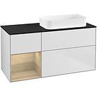 Villeroy & Boch Tvättställsskåp Finion med 3 Lådor Hylla och Bänkskiva för Ocentrerat Fristående F682PCMT