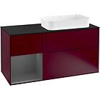 Villeroy & Boch Tvättställsskåp Finion med 3 Lådor Hylla och Bänkskiva för Ocentrerat Fristående F272GKHB