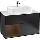 Villeroy & Boch Tvättställsskåp Finion med 2 Lådor Hylla och Bänkskiva för Centrerat F111GNPD