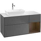 Villeroy & Boch Tvättställsskåp Finion med 3 Lådor Hylla och Bänkskiva för Ocentrerat från Artis Collaro F811GNGK