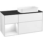 Villeroy & Boch Tvättställsskåp Finion med 3 Lådor Hylla och Bänkskiva för Ocentrerat Fristående F682GFGF