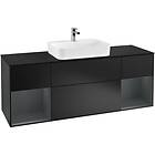 Villeroy & Boch Tvättställsskåp Finion med Två Hyllor och Bänkskiva för Ytmonterat F452HGPD