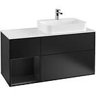 Villeroy & Boch Tvättställsskåp Finion med 3 Lådor Hylla och Bänkskiva för Ocentrerat Ytmonterat F391PDPD