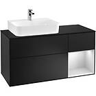 Villeroy & Boch Tvättställsskåp Finion med 3 Lådor Hylla och Bänkskiva för Ocentrerat G152MTPD