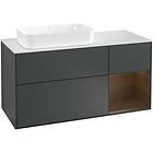 Villeroy & Boch Tvättställsskåp Finion med 3 Lådor Hylla och Bänkskiva för Ocentrerat Fristående G281GNHG