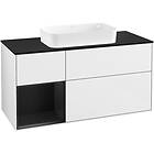 Villeroy & Boch Tvättställsskåp Finion med 3 Lådor Hylla och Bänkskiva för Fristående F292PDGF