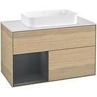 Villeroy & Boch Tvättställsskåp Finion med 2 Lådor Hylla och Bänkskiva för Fristående F241HGPC