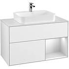 Villeroy & Boch Tvättställsskåp Finion med 2 Lådor Hylla och Bänkskiva för Ytmonterat F371MTGF
