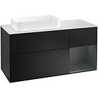 Villeroy & Boch Tvättställsskåp Finion med 3 Lådor Hylla och Bänkskiva för Ocentrerat Fristående G281HGPD