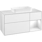 Villeroy & Boch Tvättställsskåp Finion med 3 Lådor Hylla och Bänkskiva för Fristående F711GFGF