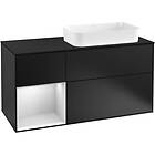 Villeroy & Boch Tvättställsskåp Finion med 3 Lådor Hylla och Bänkskiva för Ocentrerat Fristående G272MTPD