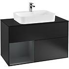 Villeroy & Boch Tvättställsskåp Finion med 2 Lådor Hylla och Bänkskiva för Ytmonterat F362HGPD