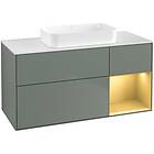 Villeroy & Boch Tvättställsskåp Finion med 3 Lådor Hylla och Bänkskiva för Fristående F711HFGM