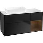 Villeroy & Boch Tvättställsskåp Finion med 3 Lådor Hylla och Bänkskiva för Ocentrerat Fristående F691GNPD