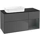 Villeroy & Boch Tvättställsskåp Finion med 3 Lådor Hylla och Bänkskiva för Ocentrerat Fristående G692HGGK