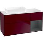 Villeroy & Boch Tvättställsskåp Finion med 3 Lådor Hylla och Bänkskiva för Ocentrerat Fristående F691HGHB