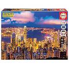 Educa Pussel: Neon Hong Kong Skyline 1000 Bitar