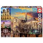 Educa pussel: Notre Dame Collage 1000 Bitar