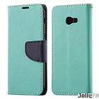 JollyFXFancy Case Flip Book Cover Plånbok Väska med Stativ Funktion för Galaxy A8 2018 A530 Grön