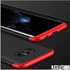 360 Skydd fram och bak hela kroppen fodral Samsung Galaxy S8 Plus G955 Svart-röd
