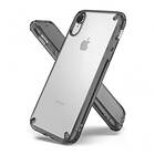 Fusion Kit PC Väska med TPU Bumper Rem och Korthållare till iPhone XR Grå