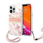 GUHCP13XKMABPI iPhone 13 Pro Max hårdfodral Marble Strap Collection Rosa