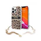 GUHCP13LKBSLEO iPhone 13 Pro hårdfodral Guldkedja Leopard