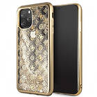 Peony Liquid Glitter hårt fodral 4G iPhone 11Pro Max Guld