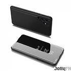 JollyFX Clear View Case flip skal till Galaxy S22 Ultra Svart